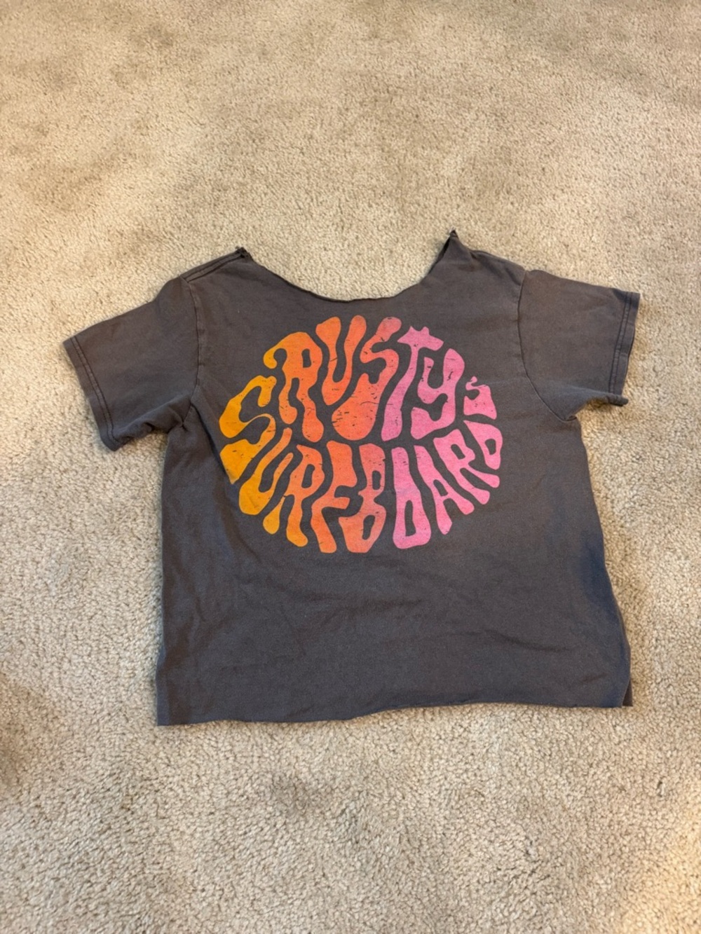 Crusty’s Surfboard Off the Shoulder Graphic Baby Tee